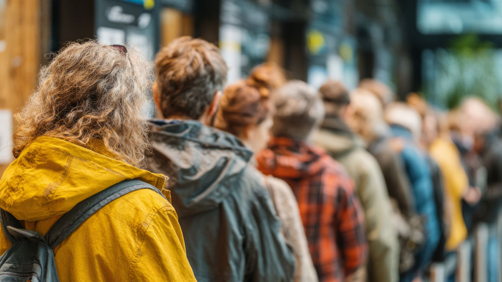 File d'attente dans un bureau de poste français illustrant les contraintes du recommandé papier